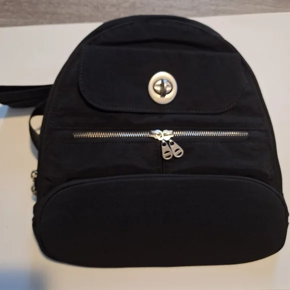 Baggallini Naples Convertible Backpack - Black W/ Silver Hardware - New With Tag - Picture 2 of 6